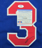 Allen Iverson Signed Philadelphia 76ers Blue Jersey #1 Pick 1996 Draft (PSA COA)
