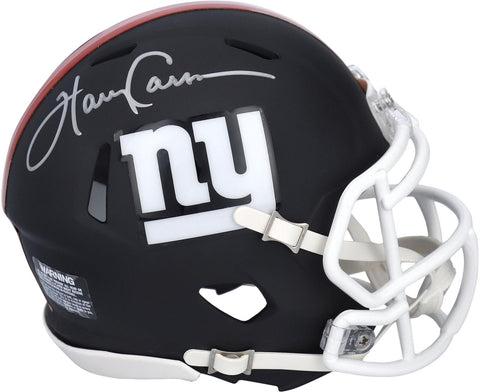 Harry Carson New York Giants Signed Riddell Black Matte Speed Mini Helmet