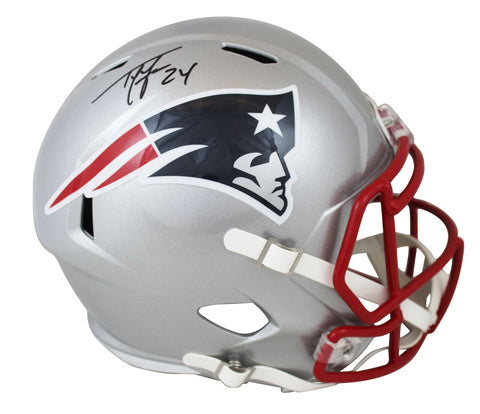 Patriots Ty Law Authentic Signed Full Size Speed Rep Helmet BAS Witnessed