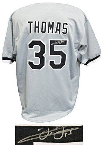 Frank Thomas Signed Grey Custom Baseball Jersey