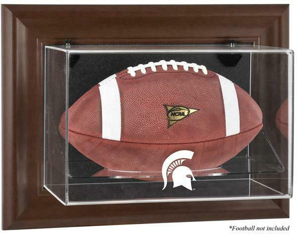 Michigan State Spartans Brown Framed Wall-Mountable Football Case - Fanatics