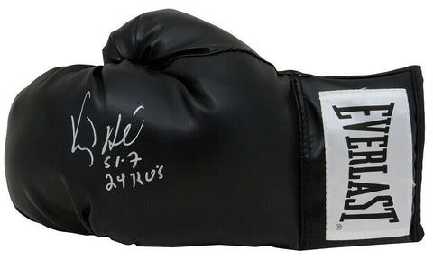 Virgil Hill Signed Everlast Black Boxing Glove w/51-7, 24 KO's - SCHWARTZ COA
