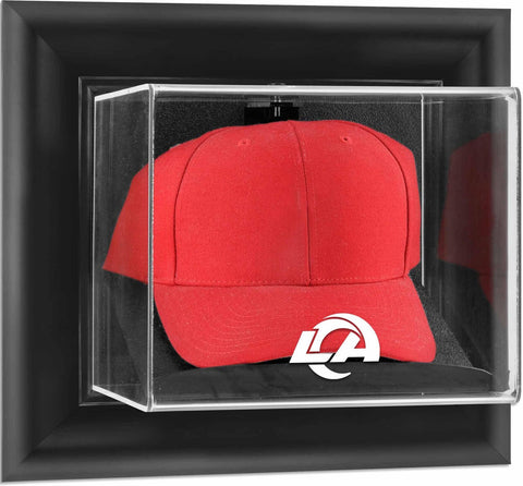 Los Angeles Rams Black Framed Wall-Mountable Cap Team Logo Display Case