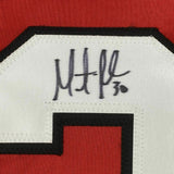 FRAMED Autographed/Signed MARTIN BRODEUR 33x42 New Jersey Red Jersey JSA COA