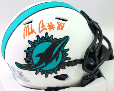 Mike Gesicki Signed Miami Dolphins Lunar Speed Mini Helmet- Beckett W *Orange