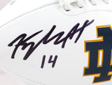 Kyle Hamilton Signed Notre Dame Logo Football w/Play Like a Champion-BAW Holo