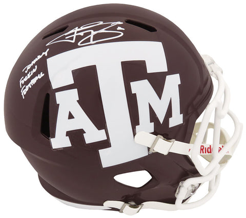Johnny Manziel Signed Texas A&M Riddell F/S Speed Rep Helmet w/INSC - (SS COA)
