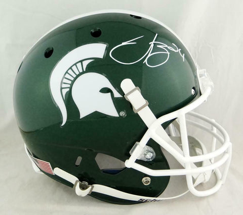 LeVeon Bell Autographed Michigan State F/S Green Schutt Helmet- JSA W Auth *Wh