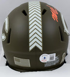 Mike Singletary Signed Bears Salute to Service Speed Mini Helmet W HOF-BA W Holo
