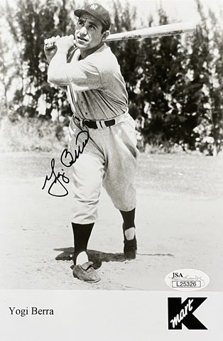 Yogi Berra Signed 5x7 New York Yankees Baseball Photo JSA