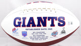 Brandon Jacobs Signed New York Giants Logo Football w/2x Champs -Beckett W Holo