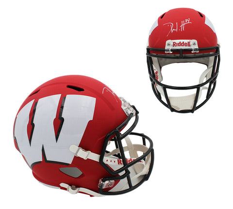 Derek Watt Signed Wisconsin Badgers Speed Full Size AMP NCAA Helmet