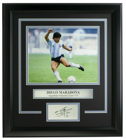 Diego Maradona Framed 8x10 Argentina Photo w/Laser Engraved Signature