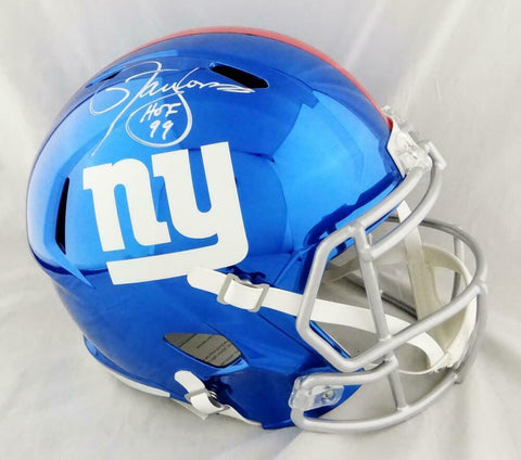 Lawrence Taylor Signed NY Giants F/S Chrome Helmet w/ HOF- Beckett W Auth *White