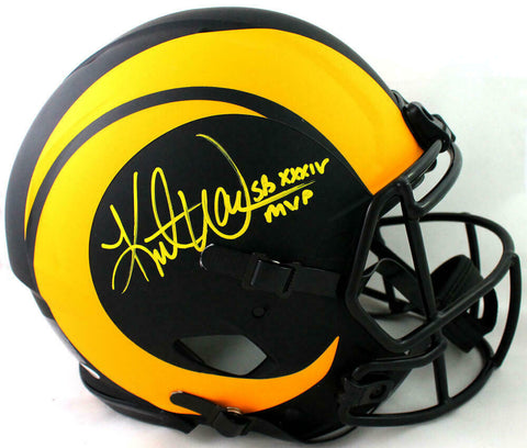 Kurt Warner Signed LA Rams F/S Eclipse Authentic Helmet w/Insc - Beckett W Auth