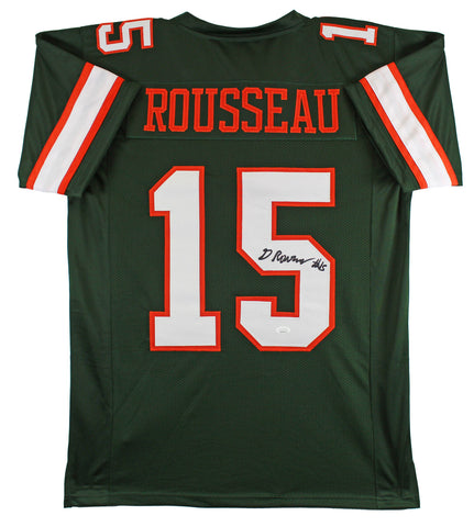 Miami Greg Rousseau Authentic Signed Green Pro Style Jersey Autographed JSA Wit