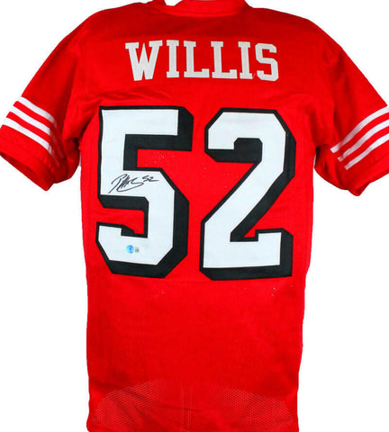 Patrick Willis Autographed Red Shadow Pro Style Jersey- Beckett W Hologram*Black