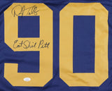 Darryl Talley Signed West Virginia Jersey Insc Eat S*** Pitt (JSA COA) Buffalo