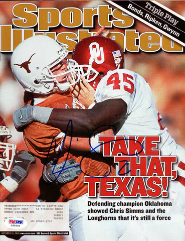 Chris Simms Autographed Signed Sports Illustrated Magazine Texas PSA/DNA #X65634