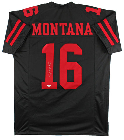 Joe Montana Authentic Signed Black Pro Style Jersey w/ Red #'s Autographed JSA