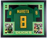 Marcus Mariota Signed Oregon Ducks 35" x 43" Custom Framed Jersey (Beckett COA)