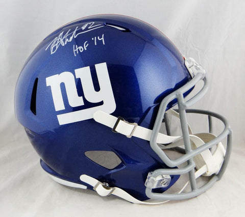 Michael Strahan Autographed NY Giants F/S Speed Helmet w/ HOF- JSA W Auth *White