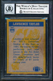 Giants Lawrence Taylor Authentic Signed 1982 Topps #435 Card Auto 10 BAS Slabbed
