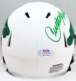Curtis Martin Autographed NY Jets Lunar Mini Helmet- PSA/DNA *Green