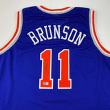 Autographed/Signed Jalen Brunson New York Blue Basketball Jersey Beckett BAS COA
