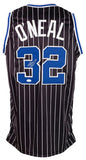 Shaquille O'Neal Signed Custom Black Striped Pro Style Basketball Jersey JSA ITP