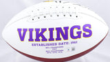 TJ Hockenson Autographed Minnesota Vikings Logo Football- Beckett W Hologram