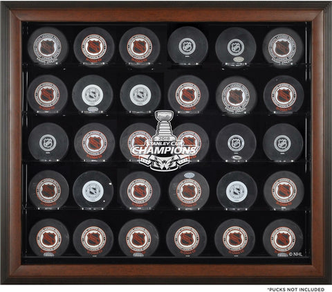 Washington Capitals 2018 Stanley Cup Champs Brown Frmd 30-Puck Logo Display Case