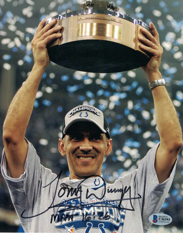 Tony Dungy Autographed/Signed Indianapolis Colts 8x10 Photo BAS 29762