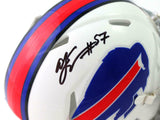 AJ Epenesa Autographed Buffalo Bills Speed Mini Helmet - Beckett W Auth *Black