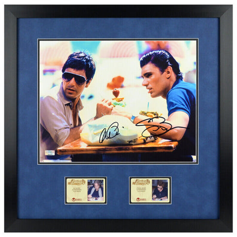 Al Pacino, Steven Bauer Autographed Scarface Tony and Manny 11x14 Framed Photo