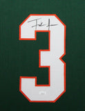 FRANK GORE (Hurricanes green SKYLINE) Signed Autographed Framed Jersey JSA