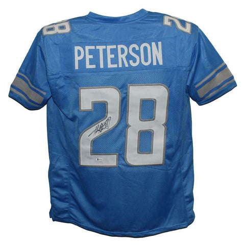 Adrian Peterson Autographed/Signed Pro Style Blue XL Jersey BAS 29346