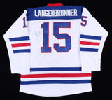 Jamie Langenbrunner Twice-Signed 2010 Team USA Olympic Hockey Jersey (JSA COA)