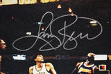 Larry Bird Autographed 20x24 Against Lakers Canvas- Larry Bird Hologram