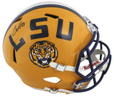 LSU Clyde Edwards-Helaire Authentic Signed Full Size Speed Rep Helmet BAS Wit