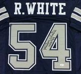 Randy White Signed Blue Double Stitch Pro Style Jersey w/HOF- Beckett W Auth *4