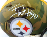 TJ Watt Signed Pittsburgh Steelers Camo Speed Mini Helmet- Beckett W Auth *White
