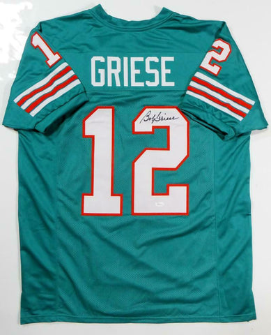Bob Griese Autographed Teal Pro Style Jersey - JSA Witness Auth *2 Top