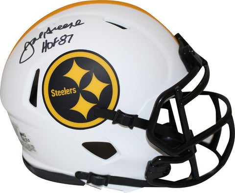 Joe Greene Autographed Pittsburgh Steelers Lunar Mini Helmet Beckett 38881