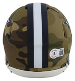 Cowboys Dak Prescott Authentic Signed Camo Speed Mini Helmet BAS Witnessed