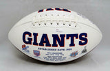 Y.A. Tittle Autographed New York Giants Logo Football with JSA Witnessed Auth