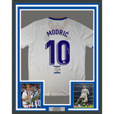 Framed Autographed/Signed Luka Modric 33x42 Real Madrid White Jersey Beckett COA