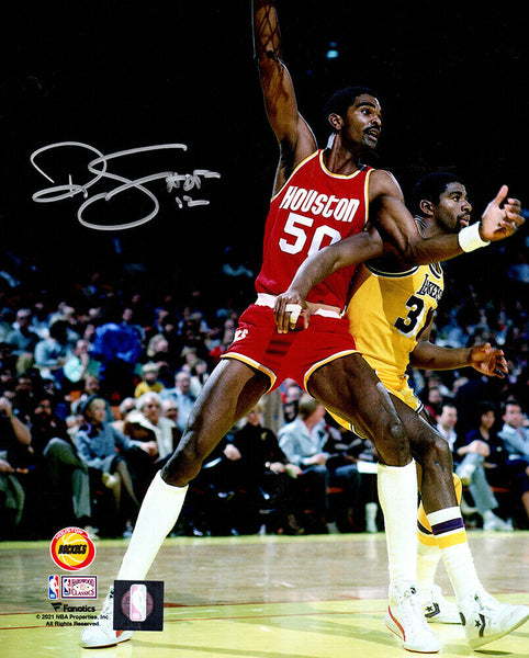 Ralph Sampson Signed Houston Rockets vs Magic Johnson 8x10 Photo w/HOF -(SS COA)