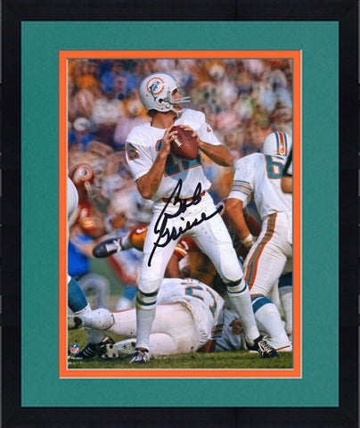 Framed Bob Griese Miami Dolphins Autographed 8" x 10" Looking To Pass Photograph