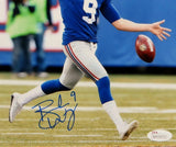 Brad Wing Autographed New York Giants 8x10 Punting Photo- JSA Witnessed Auth